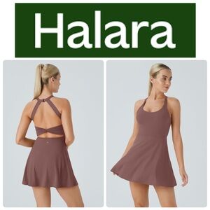 HALARA Brown Softlyzero Airy Backless Twisted Dress-Easy Peezy Edition